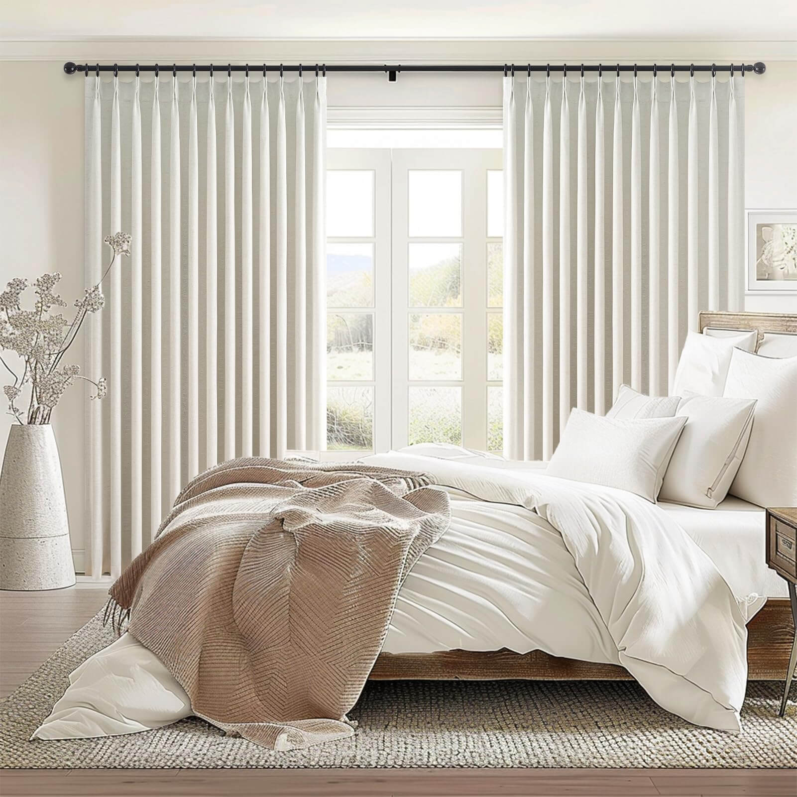 Linen Blackout Curtains 72x96 | Complete Privacy & Style ✓