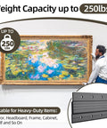 Badass Heavy Duty 41 Inch French Cleat Brackets And Top Tier Aluminum Wall Mount Hooks For Hanging Picture Frames Mirrors Whiteboards Plus Headboards Featuring Quick Snap Install That Goes Hard On Weight Up To 250 Pounds with artwork display.