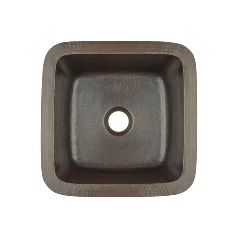 Pollock Undermount Bar Prep Sink Handmade Pure Solid Copper Zero Hole 12-Inch Aged Copper Kitchen Sink for Wet Bar
