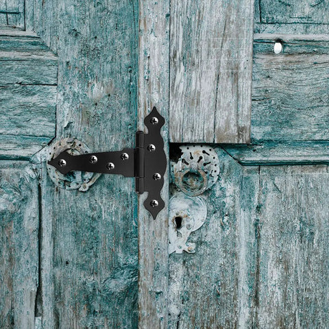 Heavy Duty Gate Hinges 2 Pack With Screws For Wooden Fence Gates And Barn Doors Outdoor Use Tough As Nails Built To Last
