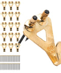 Heavy Duty Picture Hangers With Nails, 50 Lb Wall Hooks For Drywall And Plaster, Pack Of 20, shown with nails and brass hooks.