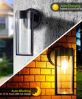 6 Pack Outdoor Solar Fence Lights Waterproof Wall Mounted, Auto On Off Solar Wall Lights in day and night settings.