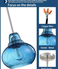 Two Pack Kitchen Island Pendant Lights With Hand Blown Brownish Blue Seeded Glass Shades Brushed Nickel Finish details