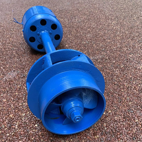 Blue Low Head Hydropower Turbine Generator 1kW 1.5kW 2kW Axial Flow System for Home or Farm Off Grid Ready Copper Winding Unit