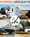 Image showing RV, trailer, boat, and off-road vehicle towing with Five Eighth Inch Diameter Trailer Hitch Receiver Pin Lock.