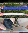 Hella Tough Self Adhesive Roof Tape With Thick Aluminum Foil Backing and Heavy Duty Bitumen Waterproofing Membrane Roll shown in use for stretch resistance.