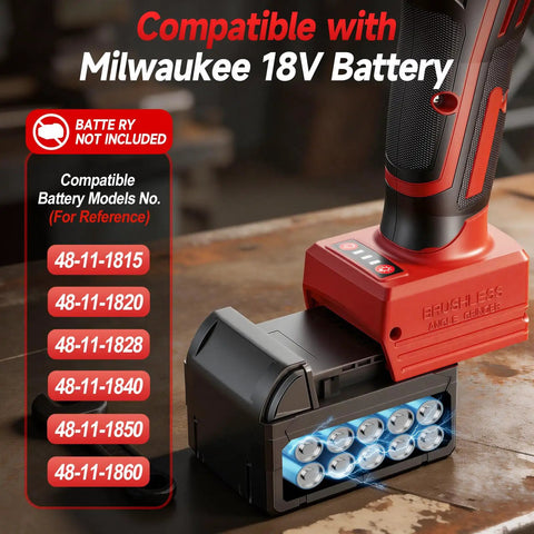 Cordless Angle Grinder For 18V Batteries, Four And A Half To Five Inch, Brushless Motor Up To 9000 RPM, Tool Only No Battery