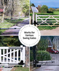 Solar Powered Single Swing Gate Opener For Medium Duty Gates Up To 18 Feet With AC Power, Solar Panel Kit, And Remote Control