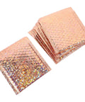 Air Cushion Bubble Mailers Self Adhesive 15x13cm Pack Of 20 Clothing Shipping Envelopes shown in rose gold color