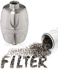 Chlorine Shower Filter And Water Purifier For Healthier Skin And Hair, Game Changer Universal Showerhead System, brushed nickel filter with media