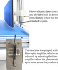 Ready To Go Automatic Desktop Conveyor Round Bottle Labeler features photo-electric detection for optimal label release.