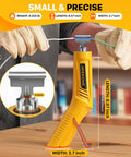 Mini Cordless Heat Gun With Four Temperature Settings Up To 752 F USB Rechargeable Hot Air Tool shown in use with dimensions.