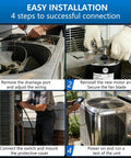 4 step guide for installing Condenser Fan Motor Hvac Replacement Heavy Duty Copper Winding, showing tools and connections.