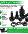 Complete M3 Hardware Kit 1002-Piece Set with black zinc plated screws, nuts, washers, and springs on white background