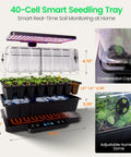 All In One Indoor Seed Starting Kit With Humidity Dome Waterproof Seedling Mat 24W Full Spectrum LED Grow Light Smart Base
