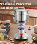 Grain Mill Grinder Electric 300g Commercial Spice Grinder 1500W Stainless Steel Pulverizer Dry Grinding Machine with herbs and spices