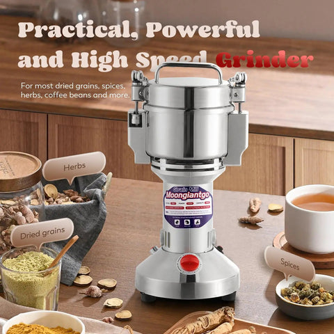 Grain Mill Grinder Electric 300g Commercial Spice Grinder 1500W Stainless Steel Pulverizer Dry Grinding Machine with herbs and spices