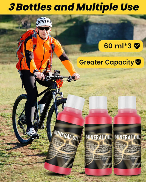 DIY Friendly Hydraulic Disc Brake Bleed Kit For Shimano TEKTRO TRP And More with 3 Bottles of 60 ml Mineral Oil