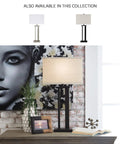 Aniela Contemporary 29 Inch Table Lamp Set Bronze Finish With Open Silhouette Two Pack Modern Metal Lamps in living room