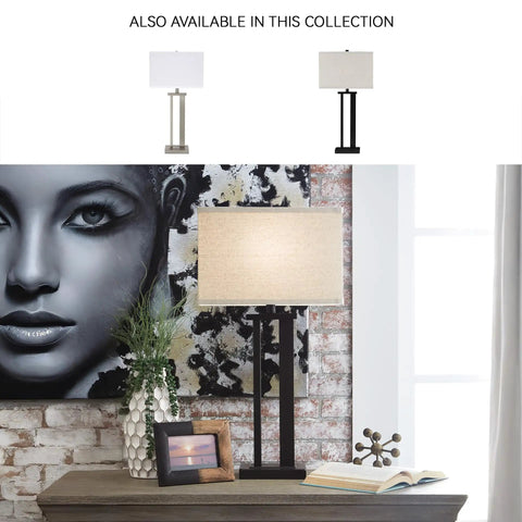 Aniela Contemporary 29 Inch Table Lamp Set Bronze Finish With Open Silhouette Two Pack Modern Metal Lamps in living room