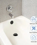 Heavy Duty Solid Brass Tub Drain Kit With Matte Black Finish And Universal Fit For Quick Bathroom Upgrades No Sweat Installation, shown in a bathtub.