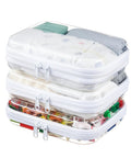 Stack of Three Pack Medium Clear Hard Shell Zipper Pouches for Purse and Diaper Bag, ideal for organizing travel essentials, 7.8x6.3 inches