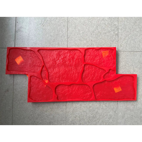 Realistic Concrete Seamless Texture Stamp Set for DIY Outdoor Surfaces with red polyurethane texture skin and handles