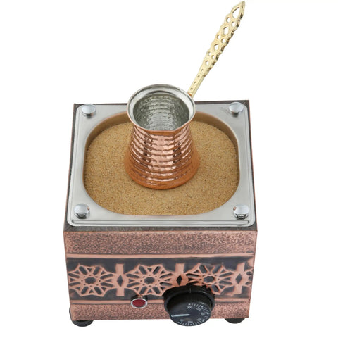 Copper Rectangle Electric Hot Sand Coffee Maker Heater Machine 110V 220V Turkish Style Traditional Design with authentic copper look
