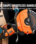D-shape handle of Heavy Duty Electric Concrete Saw With 16 Inch Circular Blade And A 3200 Watt Motor for easy cutting.