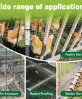 Heavy Duty 16 Inch By 50 Foot Hardware Cloth Welded Wire Mesh With Half Inch Openings Hot Dipped Galvanized For Chicken Coops And Garden Fencing Beefy Outdoor Mesh used in poultry run, pet enclosure, and garden.