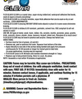 Super Slick Rubberized Waterproof Adhesive Blends Clear Paste For Kickass Instant Hold On Every Surface Bonds Fast Whether Dry Or Underwater Drops Zero Drips And Applies Smooth Overhead For Dead Simple Repairs label with usage instructions and warnings.