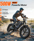 Person riding a Powerful Electric Bike For Adults With 1500W Peak Motor And 60 To 80 Mile Range in a rocky landscape