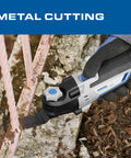 Badass 20V Cordless Oscillating Multi-Tool Kit With 2.0Ah Battery And Fast Charger in action cutting metal rebar.