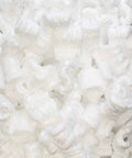 Heavy Duty White Packing Peanuts For Zero Stress Shipping Anti Static S Curve Half Cubic Foot Void Fill Keeps Your Pieces Safe And Provides Top Tier Cushioning All Day Long, close-up view of packing peanuts.