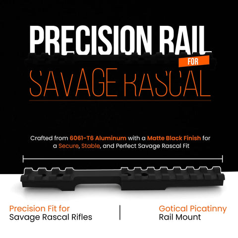 Picatinny Rail Mount For Savage Rascal Rifles With Ejection Port Cutout Aircraft Grade 6061 T6 Aluminum Matte Black Finish Durable