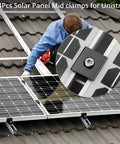 4 Pack Solar Panel Mid Clamps For Standard Unistrut Heavy Duty Aluminum Brackets 30mm And 35mm Easy Install Roof Mounting Kit