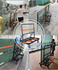No Sweat Heavy Duty Steel Glass Transport Rack Cart Panel Mover Dolly With Swivel Caster Wheels transporting large glass sheets.