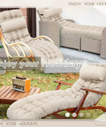Outdoor Chaise Lounge Cushion Set 66 By 21 By 4 Inch Waterproof And Fade Resistant For Patio And Poolside in use, beige