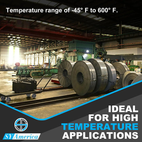 Industrial setting showcasing temperature range, suitable for Beefy Industrial Cast Iron Caster Wheels 8 Inch By 2 Inch Wheel Replacement.