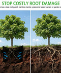 Root Barrier 12In By 15Ft By 60Mil For Trees, Recycled HDPE Landscape Edging Roll showing root containment under tree