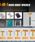 Upgraded Hinge Gap Adjusting Wrench For Residential And Commercial Doors with 5 size options, yellow finish