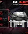 High quality wheel hub and bearing assembly for 4WD Front Wheel Hub Bearing Assembly With ABS 2 Pack 6 Lug For Nissan Frontier Xterra Pathfinder Equator 2005 to 2015 2005 to 2012 2009 to 2012 4x4 Compatible Beefed Up Bearings For Quiet Smooth Operation And Heavy Duty Durability