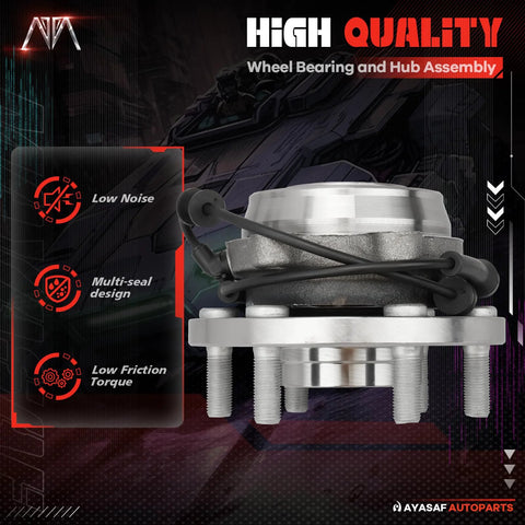 High quality wheel hub and bearing assembly for 4WD Front Wheel Hub Bearing Assembly With ABS 2 Pack 6 Lug For Nissan Frontier Xterra Pathfinder Equator 2005 to 2015 2005 to 2012 2009 to 2012 4x4 Compatible Beefed Up Bearings For Quiet Smooth Operation And Heavy Duty Durability