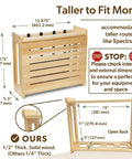 Diagram of Rustic Pine WiFi Router Storage Box With Wall Mount Decorative Modem Shelf Hider And Cable Management System Keeps Your Router Looking Slick Up To 11 Inches Tall Easy Home Organization For Modern Living, showing dimensions and details.