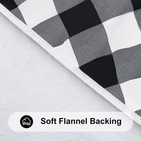 Close-up of Round Picnic Tablecloth With Elastic Edges Waterproof Fitted Vinyl Cover For 36 to 44 Inch Tables, flannel back
