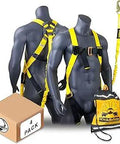 Scorpion 4-Pack Full Body Safety Harnesses With 6-Foot Tubular Lanyards for Fall Protection OSHA ANSI Certified PPE Gear display