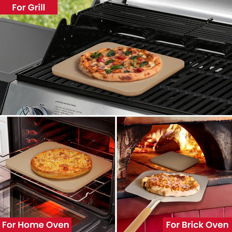 15 By 12 Inch Pizza Stone For Oven And Grill Cordierite Rectangular Baking Stone Thermal Shock Resistant Pro Grade Quality