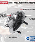 Front Wheel Hub Bearing Assembly With ABS Sensor Cable For Dodge And Ram 1500 Trucks 2011 To 2019 2WD And 4WD Replaces 515151 951-094 Durable Replacement To Restore Ride Smooth And Quiet Wheel Rotation in hand