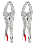10 Inch Curved Jaw Locking Pliers Set With 2.5 Inch Opening And 65mm Max Capacity, large jaw pliers front view
