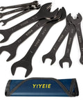 Ultra Slim 9 Piece SAE Open End Wrench Set from 1/4 Inch to 1-1/16 Inch Nickel Plated CR-V Steel with Rolling Pouch